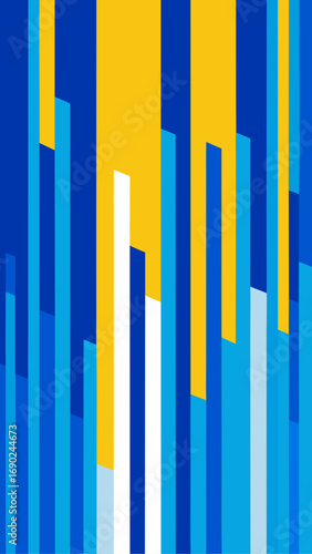 Abstract vertical stripes in blue and gold