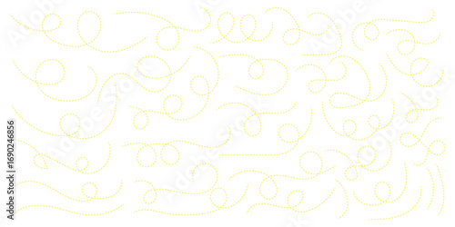 hand-drawn dotted line element set. curved and twisted dashed paths