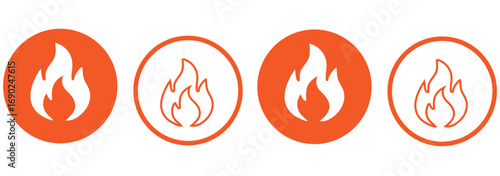 set of fire icons collection vector illustration