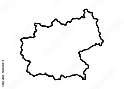 Outline map of trentino south tyrol region italy geographical shape border