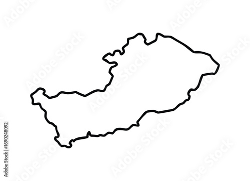 Outline map of czech republic silhouette simple outline geographic shape modern design