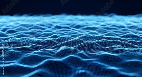 Dynamic blue digital wave background for modern technology, data science, and abstract designs adds depth and visual interest to any project