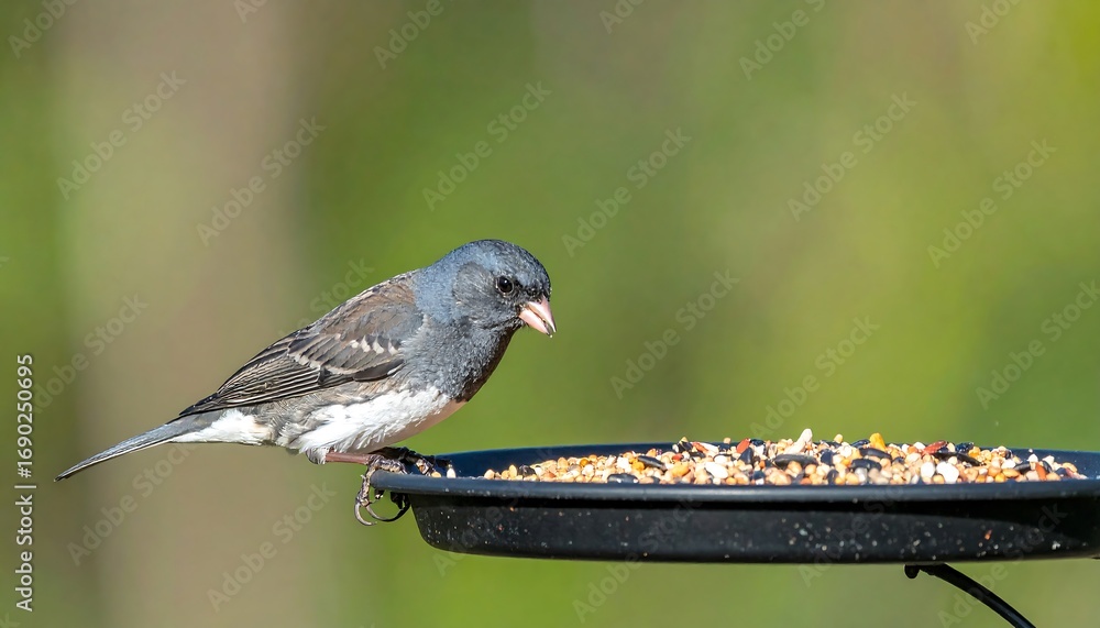 Naklejka premium Small bird eating seed