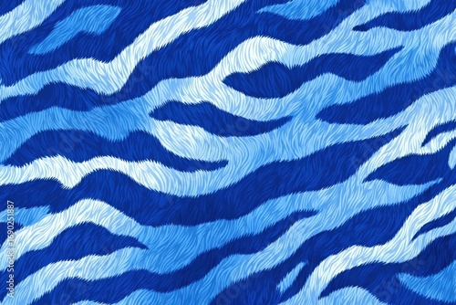 Abstract Blue Tiger Print Pattern Design