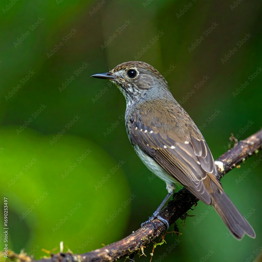 Fototapeta premium Small bird perched on branch (1)