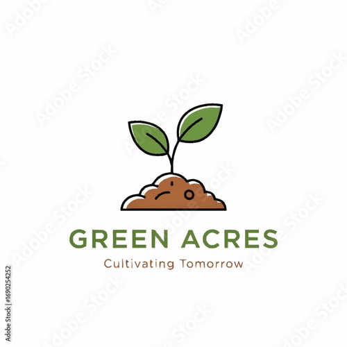 Green Acres logo: A sprout emerging from soil, symbolizing growth and cultivation.
