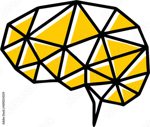 Abstract geometric brain illustration symbolizing knowledge learning intelligence creativity psychology medical science and cognition