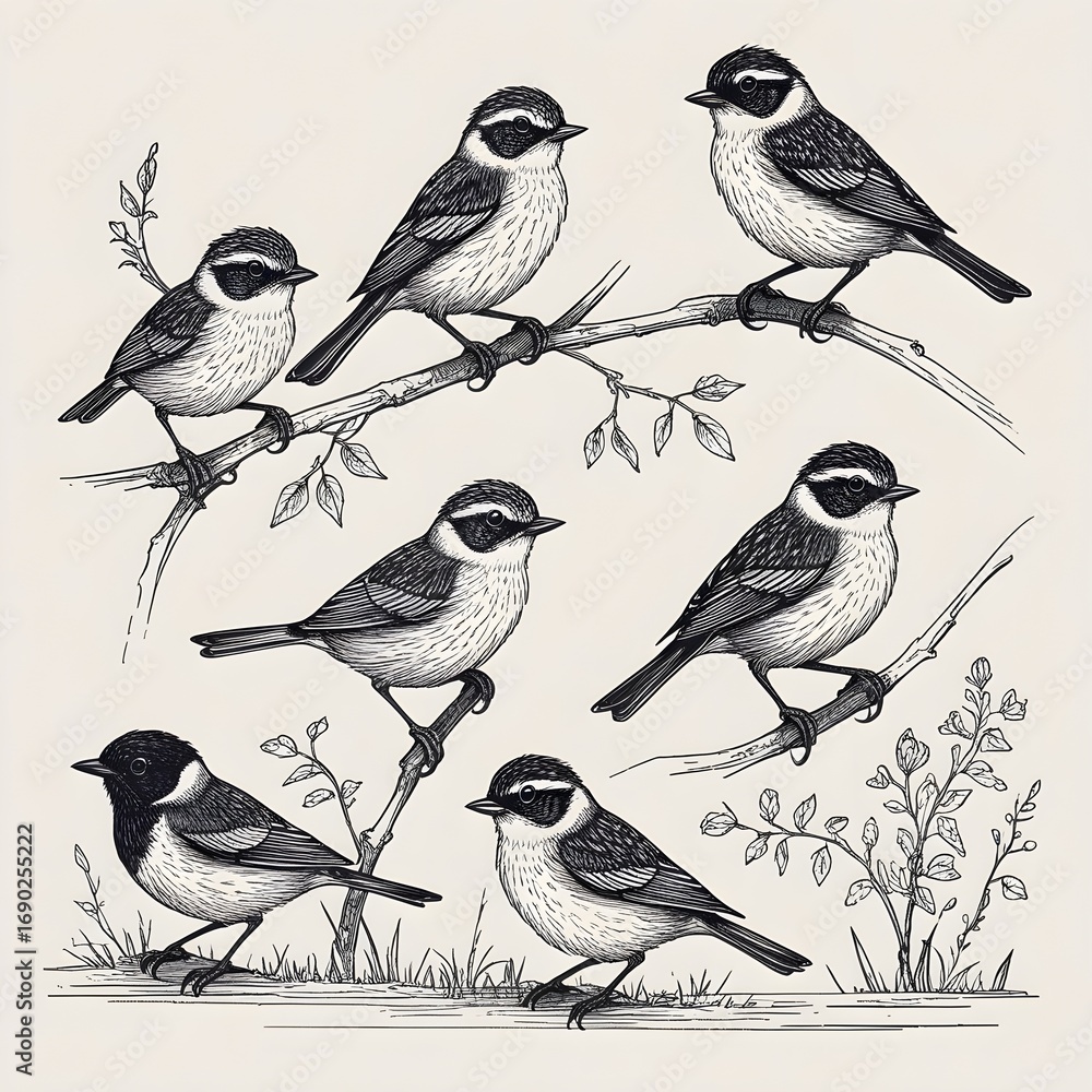 Fototapeta premium seamless pattern with birds
