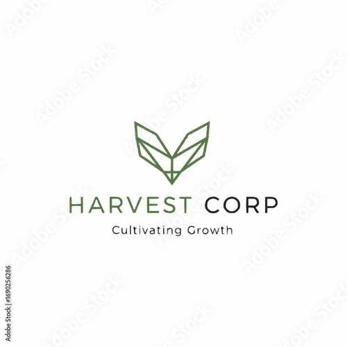 Harvest Corp logo featuring a green geometric leaf icon and 'Cultivating Growth' tagline on a white background.