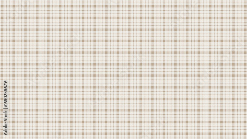 Brown and white plaid fabric texture background. Seamless pattern checkered wallpaper.	