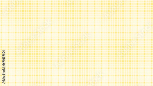 Yellow and white plaid fabric texture background. Seamless pattern checkered wallpaper.	
