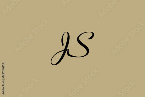 JS Wedding Monogram Logo – Elegant Floral Initials for Invitations, Branding & Romantic Decor Vector