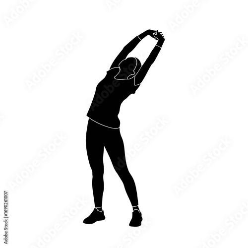 A Woman Stretching with Arms Overhead