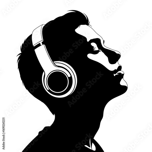 man listening to music