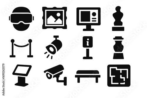 Gallery icon art digital virtual panel vector display visitor spotlight icons camera