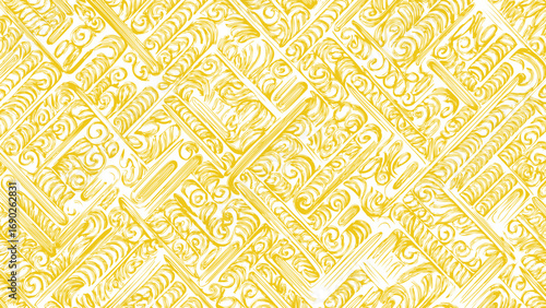 Yellow and white seamless pattern texture of old wood. Decorative retro ornament background.
