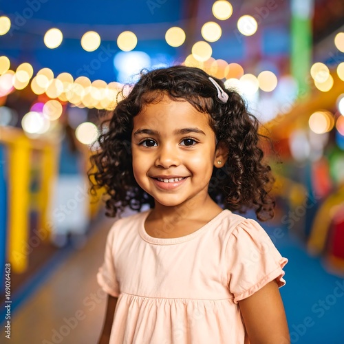 Smiling girl in a play area
