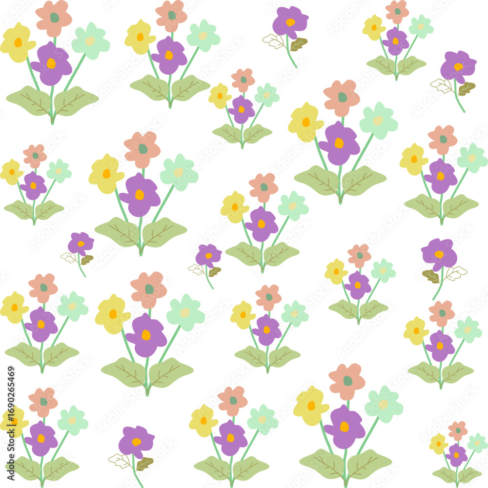 Obraz premium Colorful floral clip arts set with hand-draw flowers and leaves perfect for digital designs crafts invitations and DIY projects.