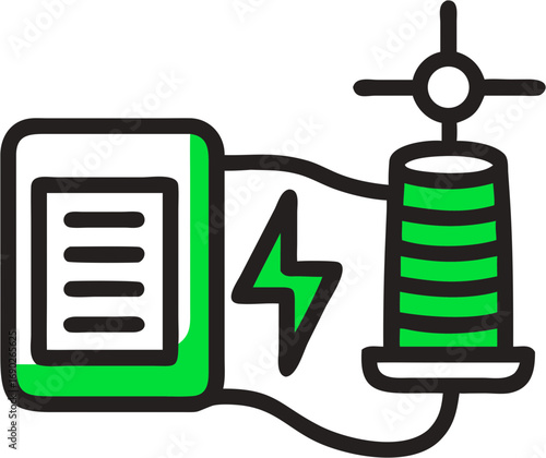 Futuristic renewable energy generator powering up the grid with sustainable electricity and green technology innovation