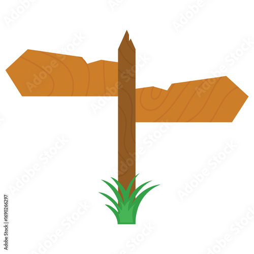 Vector wooden cartoon signs and banners isolated on white background, wooden planks, old wooden sign vector