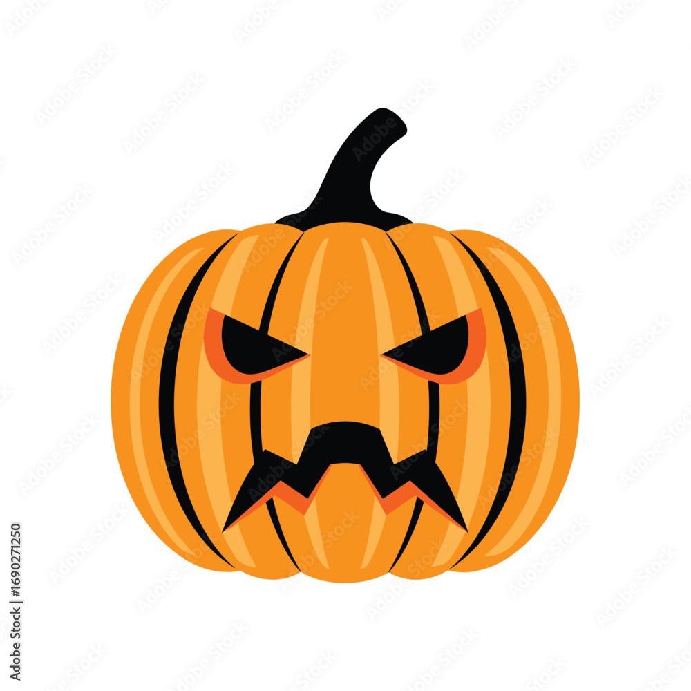 Fototapeta premium Scary jack o lantern pumpkin face halloween decoration spooky autumn season festive holiday