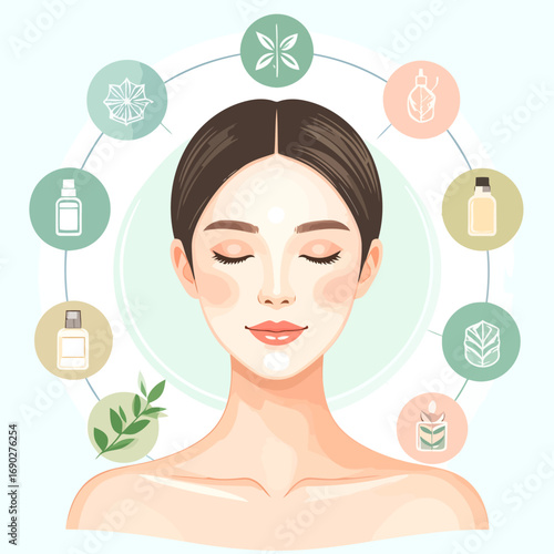 Serene Woman Embracing Natural Skincare and Holistic Beauty Routine.