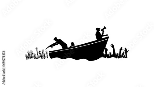 symbol of dictatorship, black isolated silhouette