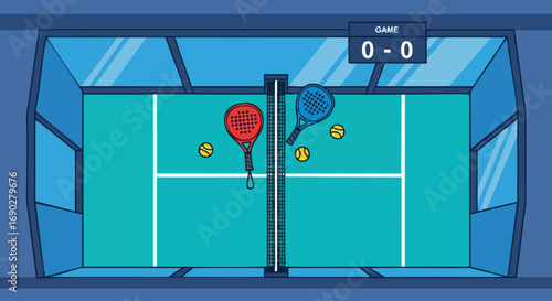 Overhead View of a Padel or Pickleball Court