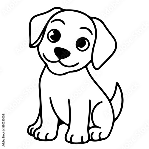 a cute puppy is sitting