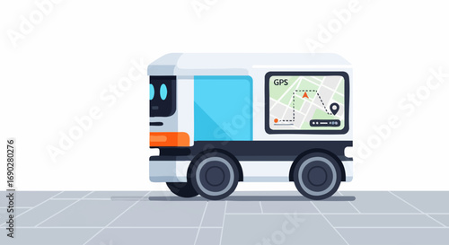 Autonomous Delivery Vehicle with On-Screen GPS Display