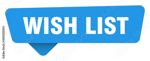 wish list sticker. wish list blue sign isolated on transpatent background