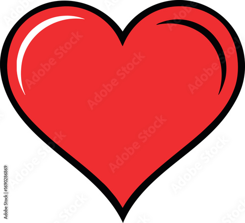 Vibrant red heart symbol for love romance and valentines day celebration vector