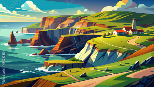 Copper Coast Geopark, Ireland – rugged coastal cliffs, historic mines, and vibrant geology reflect a blend of nature and human heritage.