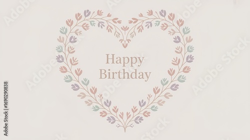 Floral heart design with 