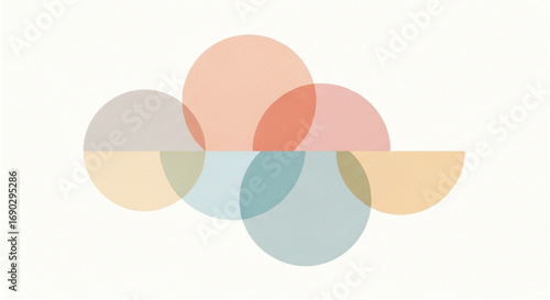 Abstract geometric circles overlapping minimalist design