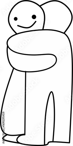 Illustration Hugging with your partner