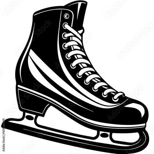 Figure Ice Skate Silhouette Vector