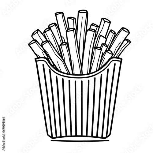 french fries on a white background  vector 
