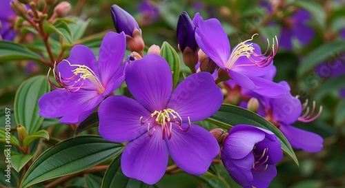 Vibrant Purple Flowers in Bloom.