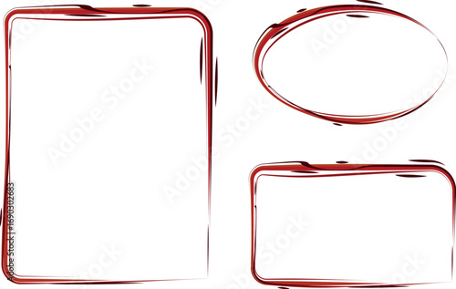 dark red color creative abstract varying frames set