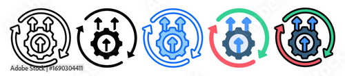 Continuous Improvement icon Multi Style Vector Illustration