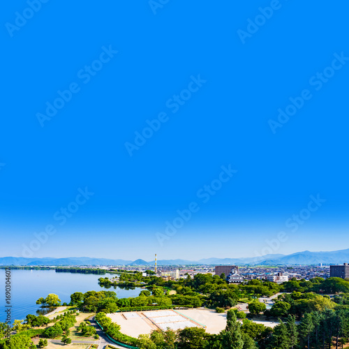 長浜 の 街 を 一望 する 【 滋賀県 長浜市 の パノラマビュー ・ 空撮 】