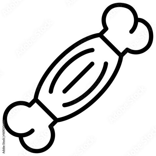 Muscle Outline Icon Design Vector - Illustration of human muscle fiber with tendons, symbolizing strength, anatomy, and physiology