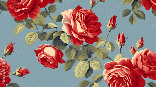 seamless pattern with poppies