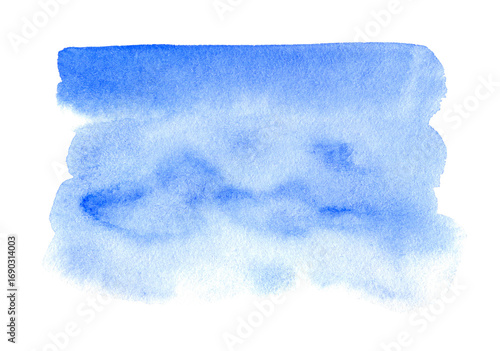 Handmade illustration of blue watercolor isolated on white background