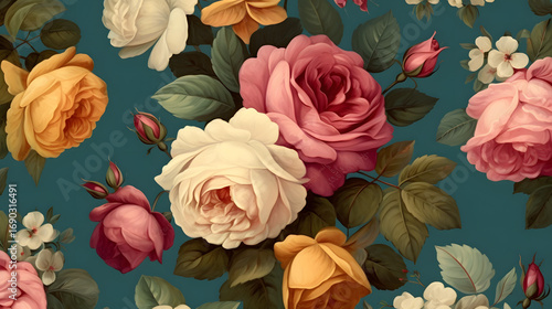 seamless pattern with roses