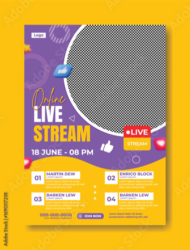 Young woman live streaming on social media with camera and phone for online broadcast