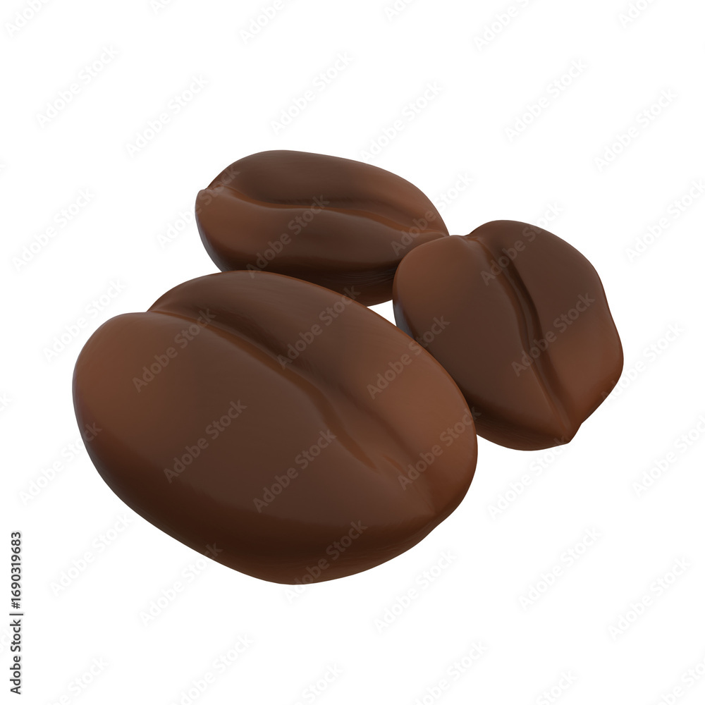 Obraz premium 3d illustrations of coffee bean for icons and symbols.3d render.