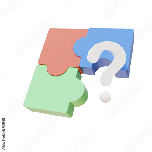 3d illustrations of puzzle piece jigsaw for icons and symbols.3d render.