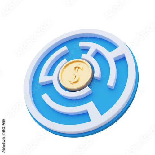 3d illustrations of investment and business strategy for business icons and symbols.3d render.